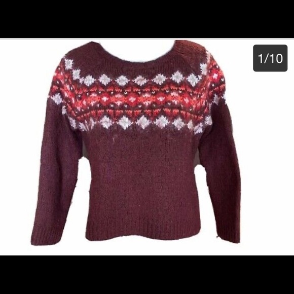 Hollister wool blend burgundy sweater - Picture 3 of 9
